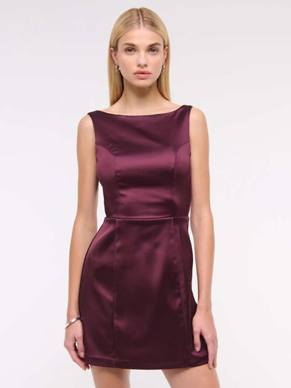 Abercrombie & Fitch High-Neck Satin Sculpt Mini Dress